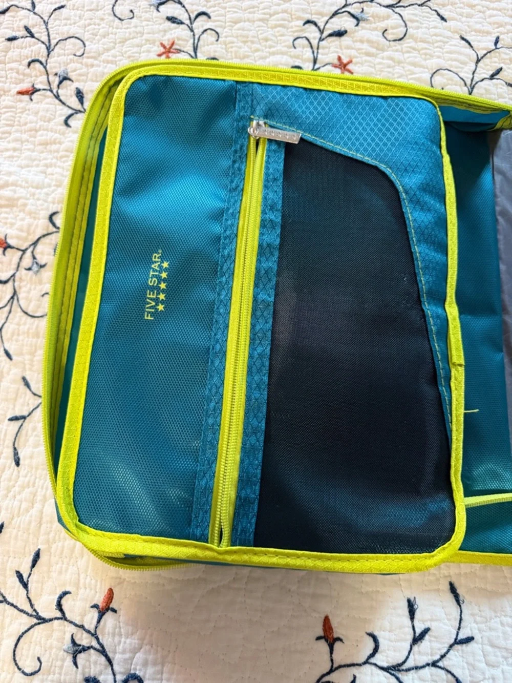Five Star Teal Binder Organizer with Lime Trim